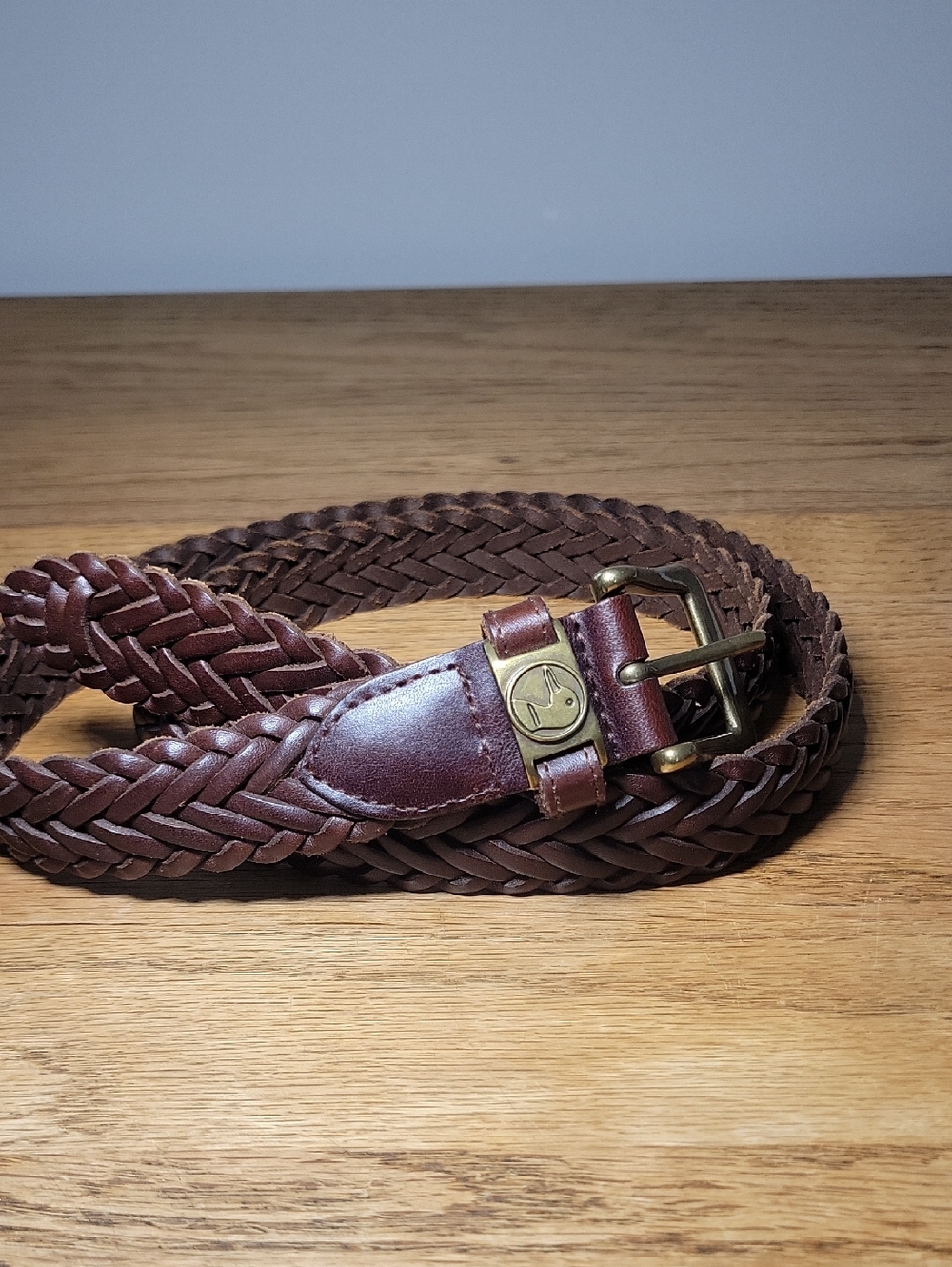 Vintage Duck Head Men's Leather Brown Braided Belt Size 38 Item DH5014-2